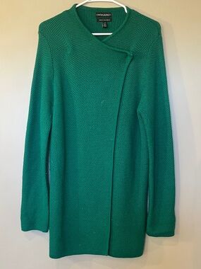 Cynthia Rowley Emerald Green Knit Asymmetric Cardigan